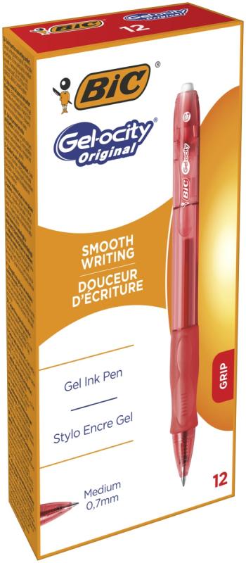 DŁUGOPIS BIC GELOCITY GEL CLIC CZERWONY A/12