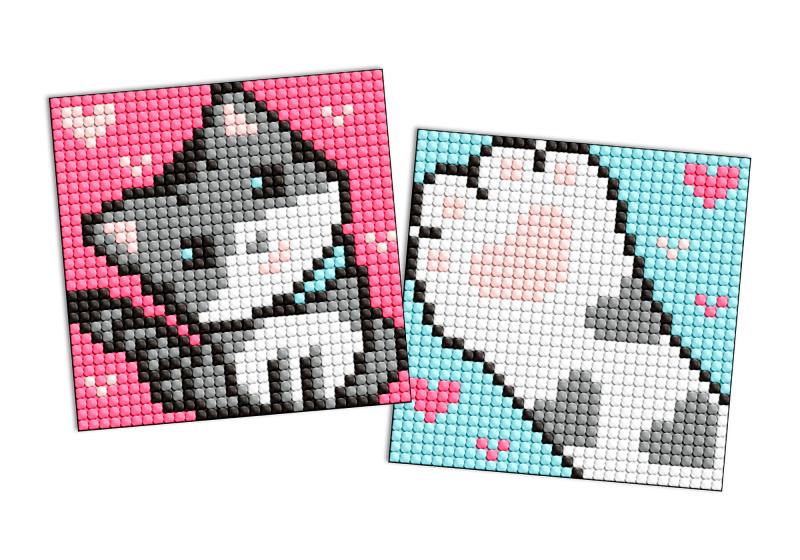 ZESTAW DO MOZAIKI DIAMENTOWEJ KIDS Z MAGNETYCZNĄ PODSTAWĄ SZARY PUSZYSTY 9X9CM