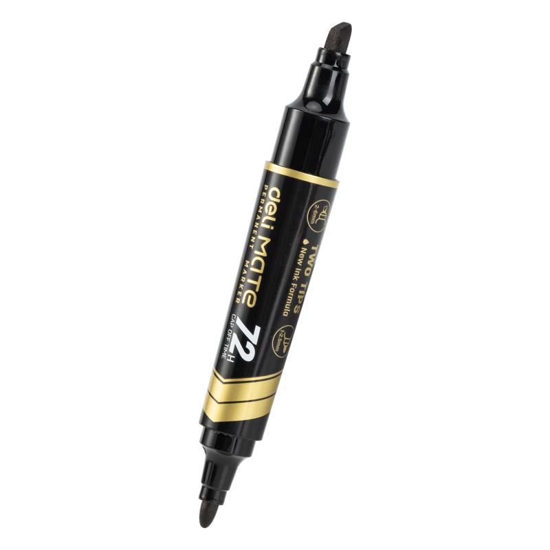 MARKER PERMANENTNY DWUSTRONNY CZARNY 1,5MM 2-6MM DELI