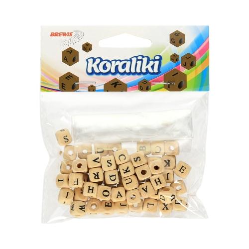 KORALIKI DREWNIANE NATURALNE ALFABET KL4