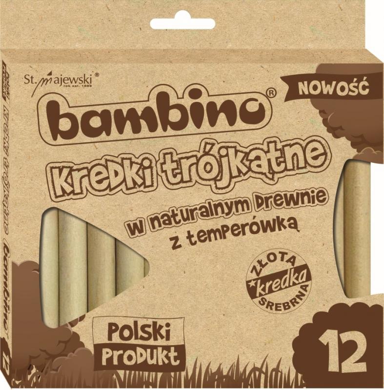 KREDKI BAMBINO 12 DREWNO TR.STANDARD NATURA