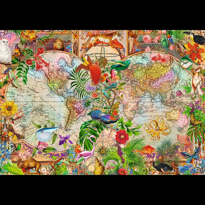 PUZZLE 1000 TREFL TEA TIME ANTYCZNA MAPA ŚWIATA PREMIUM PLUS