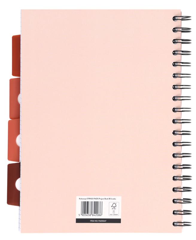 KOŁOZESZYT B5/100 # FLORAL BEŻOWY 80G STRIGO PADS