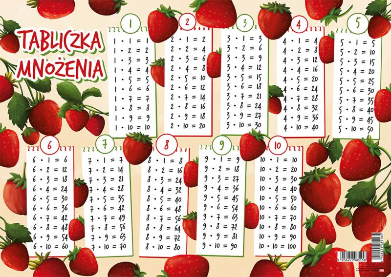 PODKŁAD MULTI B3 TABLICZKA MNOŻENIA TRUSKAWKA