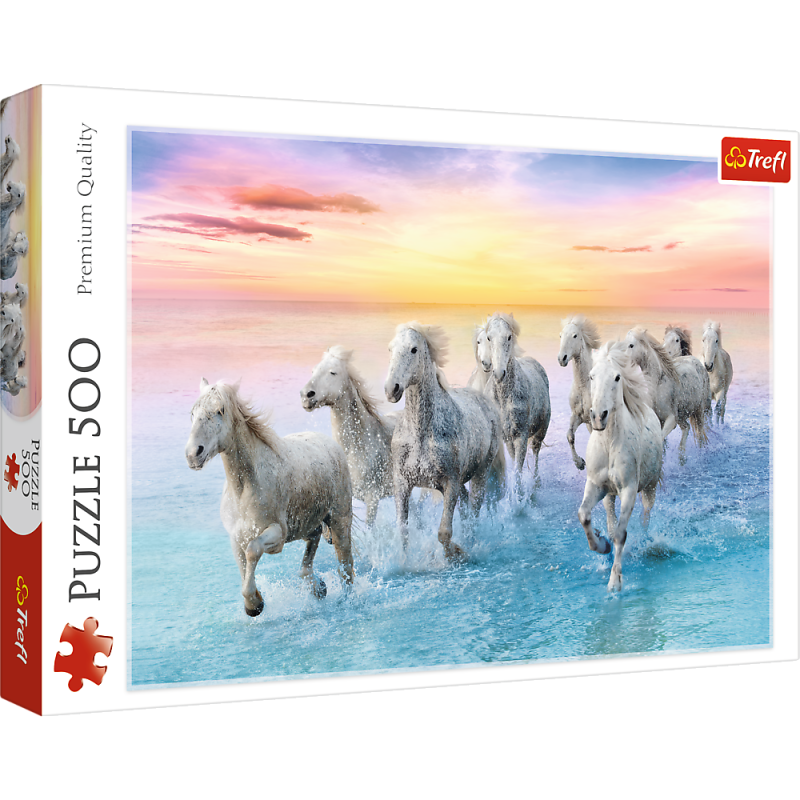 PUZZLE 500 TREFL BIAŁE KONIE W GALOPIE