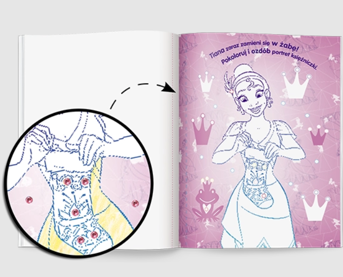 KSIĄŻECZKA DISNEY KSIĘŻNICZKA. MALOWANKA Z DIAMENTAMI
