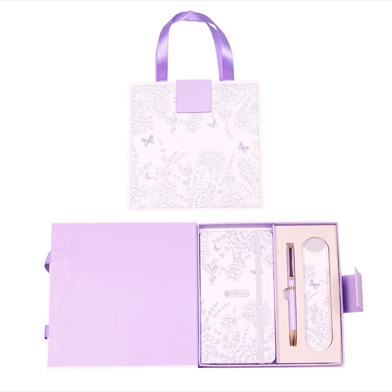 ZESTAW DŁUGOPIS + NOTES + ETUI PREMIUM FIOLETOWY