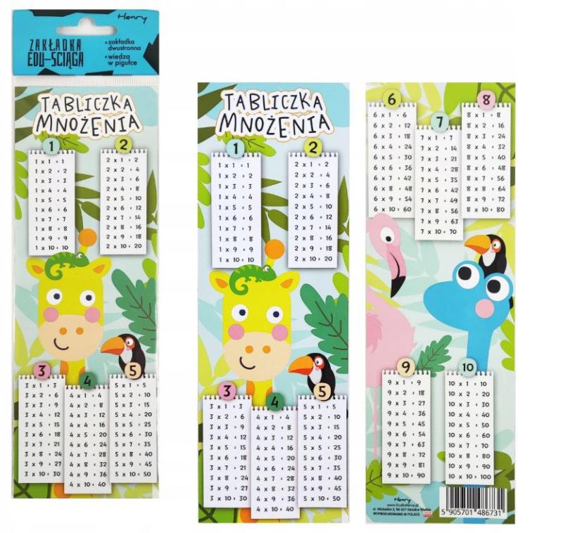 PLANSZA EDUKACYJNA A4 TABLICZKA MNOŻENIA LAMY