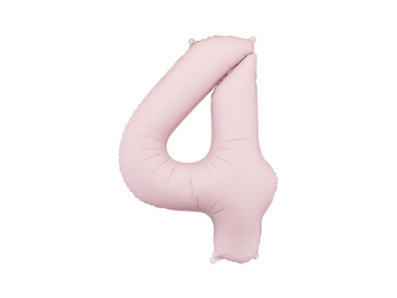 BALON FOLIOWY CYFRA 4 JASNY RÓŻOWY 86CM