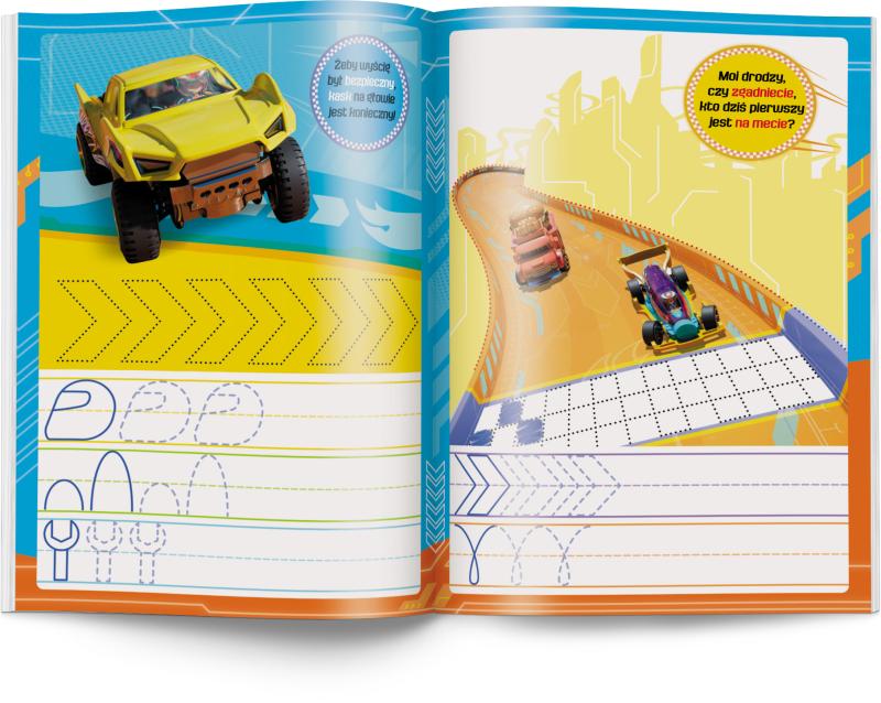 KSIĄŻECZKA HOT WHEELS. LETS RACE. RYSUJEMY SZLACZKI