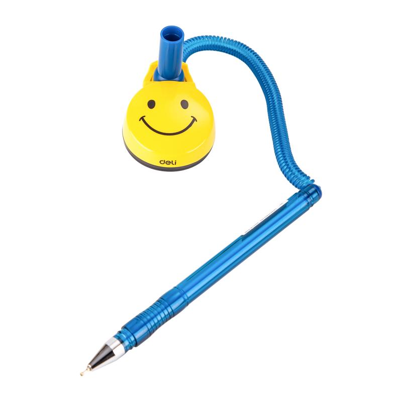 DŁUGOPIS KULKOWE Z PODSTAWĄ NA SPRĘŻYNCE SMILE 0,7MM NIEBIESKIE DELI