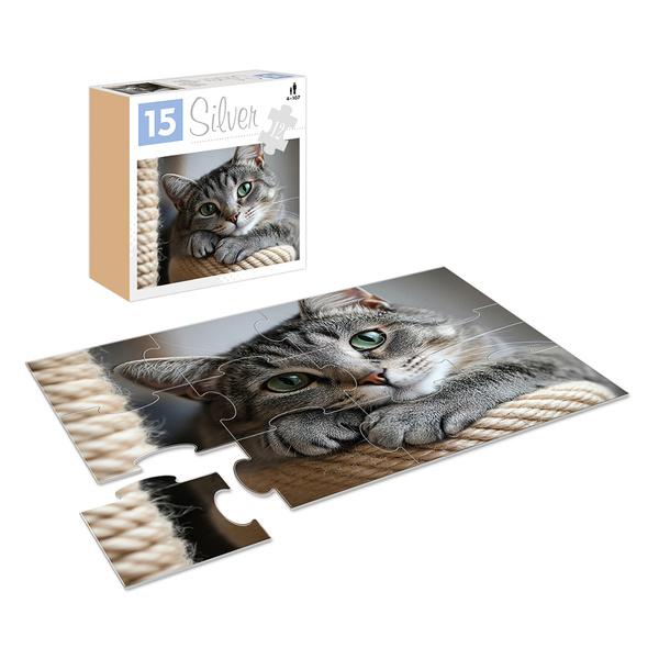 PUZZLE 12 ELEMENTÓW SILVER KOT