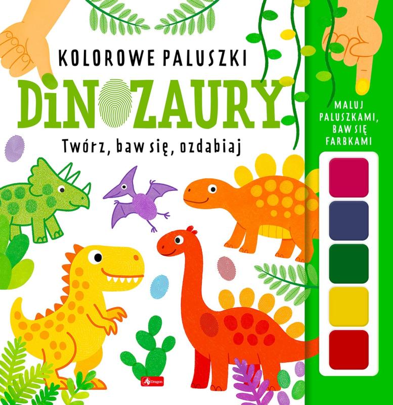 KSIĄŻECZKA KOLOROWE PALUSZKI DINOZAURY