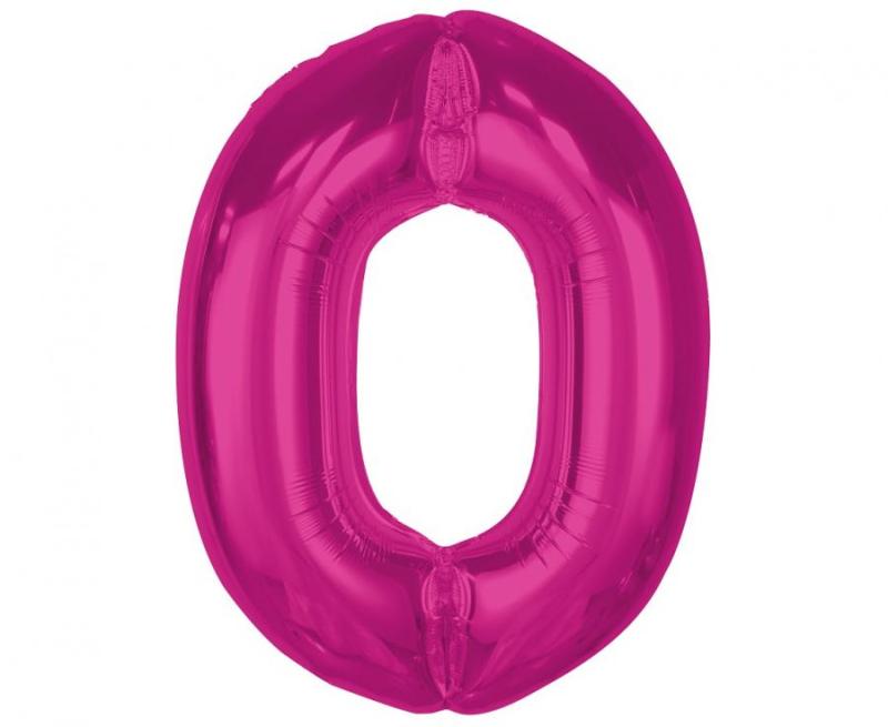 BALON FOLIOWY SMART CYFRA 0 RÓŻOWA 92CM