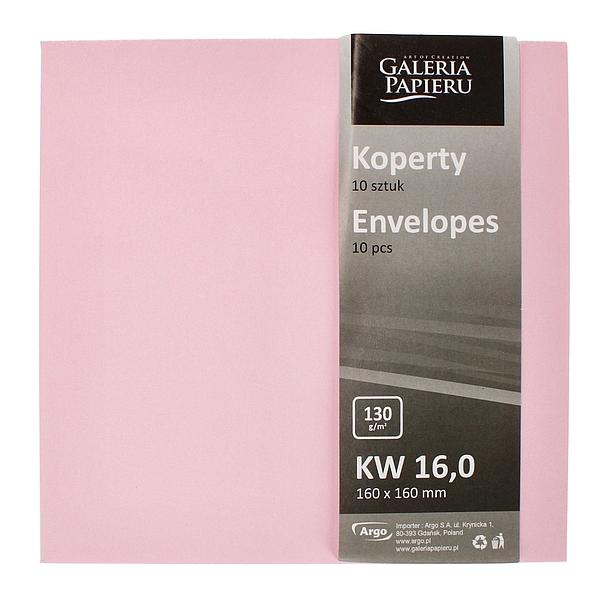 KOPERTA 160X160 GŁADKI RÓŻOWY SATYNOWY OP 10SZT 130G