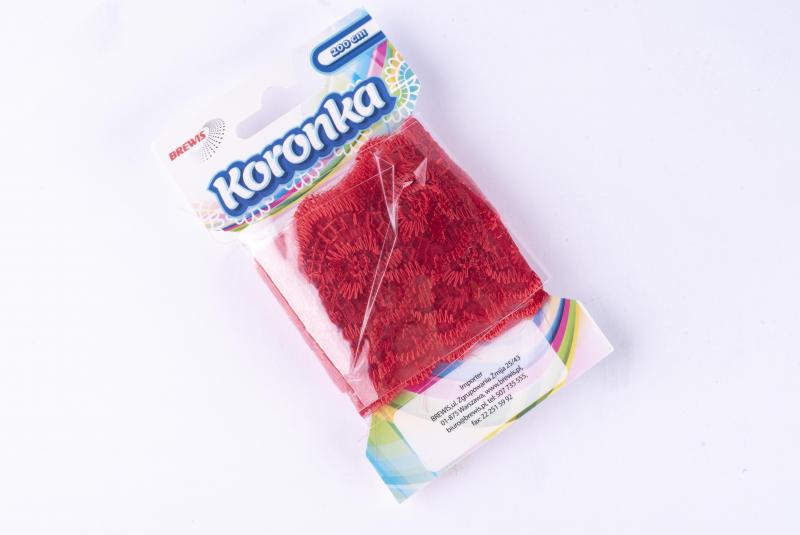 KORONKA 3,8CMX2M CZERWONY WALENTYNKI