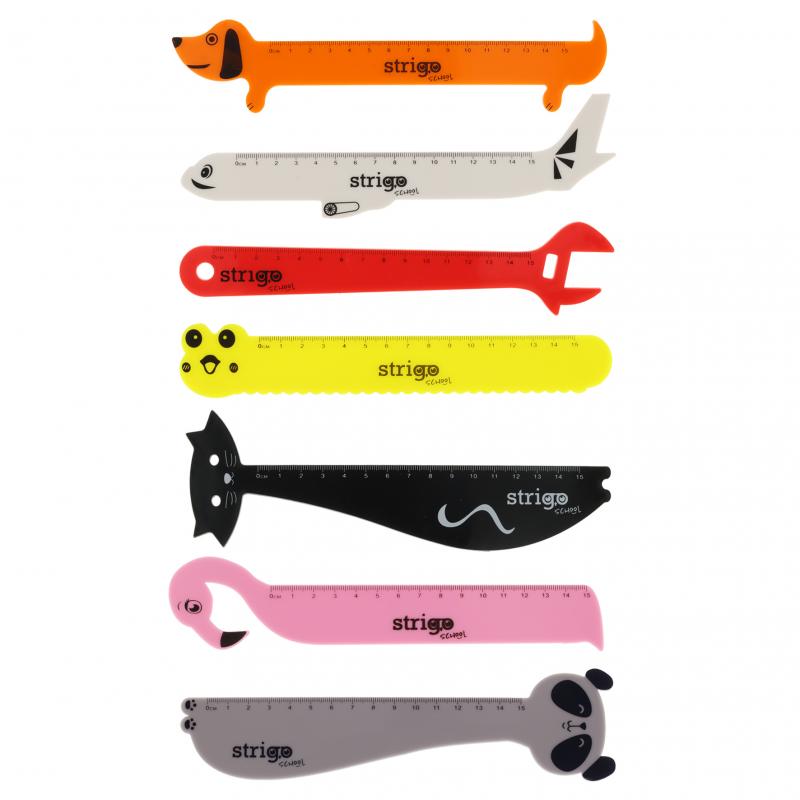 LINIJKA PLASTIKOWA PANDA 15CM STRIGO