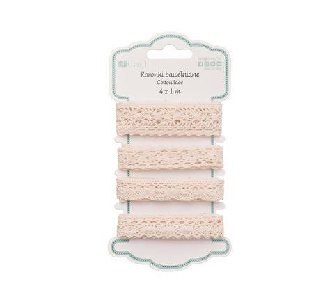 KORONKI BAWEŁNIANE 4X1M ANTIQUE BEIGE