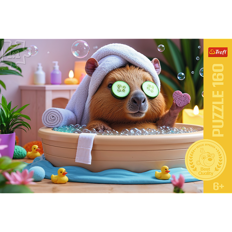 PUZZLE 160 TREFL KAPIBARA W SPA RODZINA TREFLIKÓW