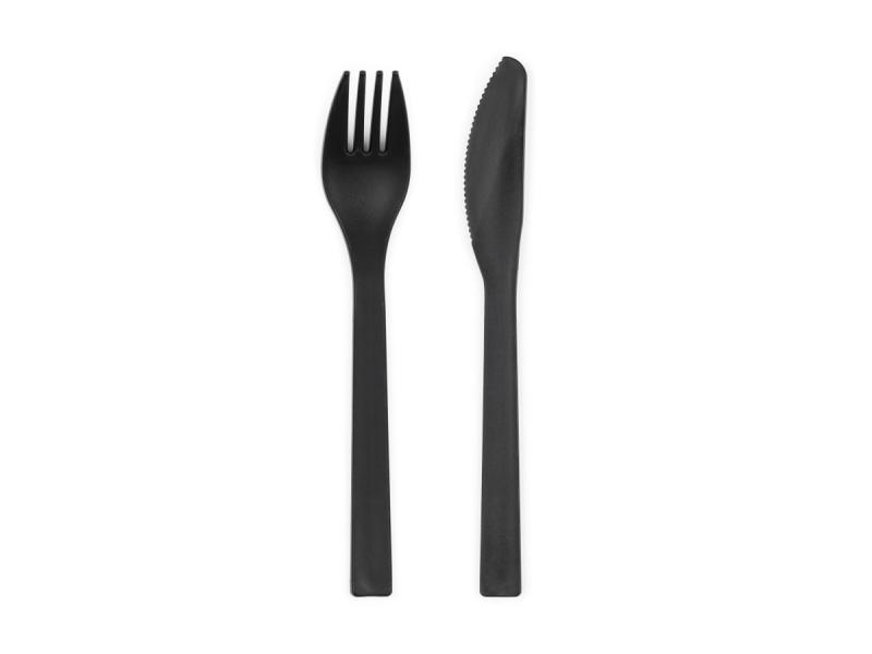 SZTUĆCE PLASTIKOWE 18-18,5CM CZARNY A/12