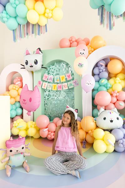 BANER HAPPY BIRTHDAY KOCI DOMEK GABI 180X15CM MIX