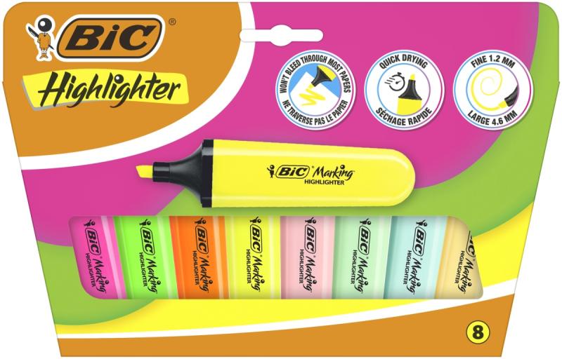 ZAKREŚLACZ BIC FLAT MIX PASTEL/NEON