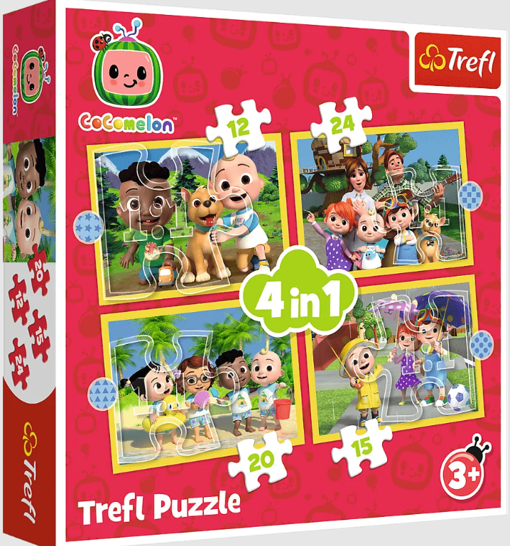 PUZZLE 4W1 TREFL COCOMELON POZNAJ BOHATERÓW