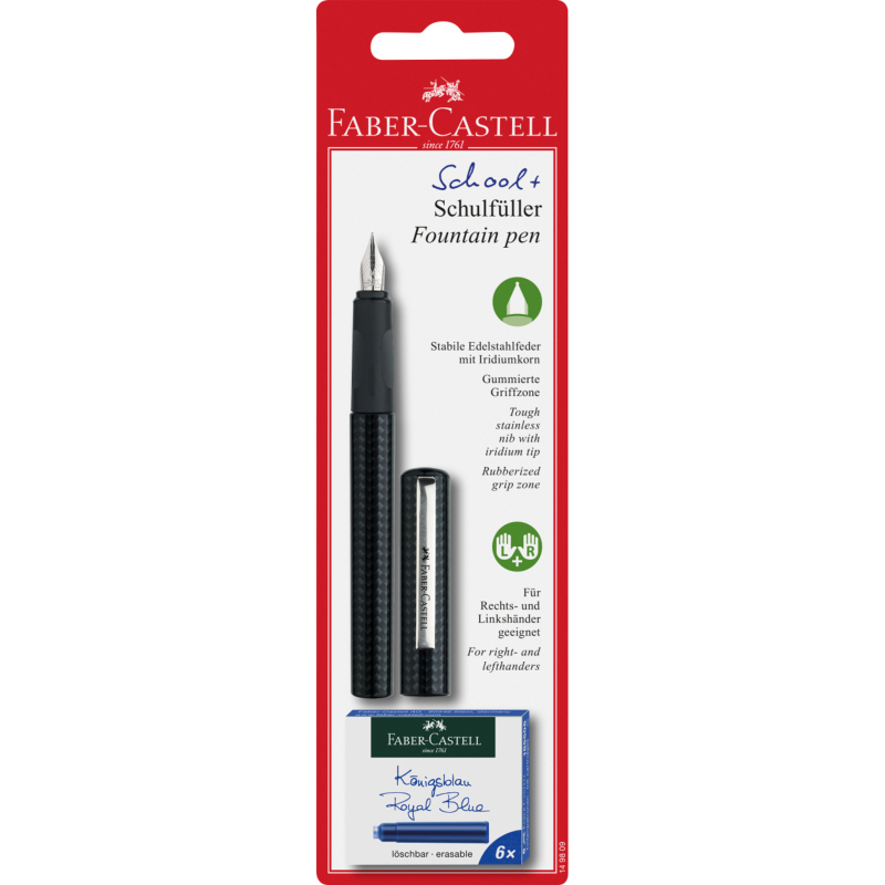 PIÓRO WIECZNE SZKOLNE CARBON LOOK+6 NABOI