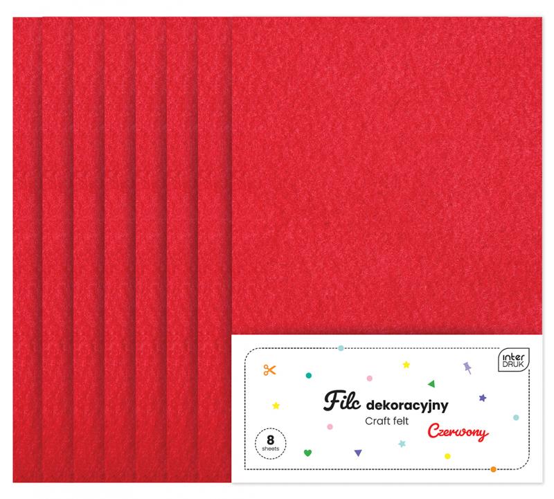 FILC DEKORACYJNY CZERWONY 8 SZT. YN JOY