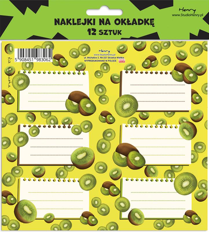 NAKLEJKI NA OKŁADKĘ 2 (12 szt.) KIWI