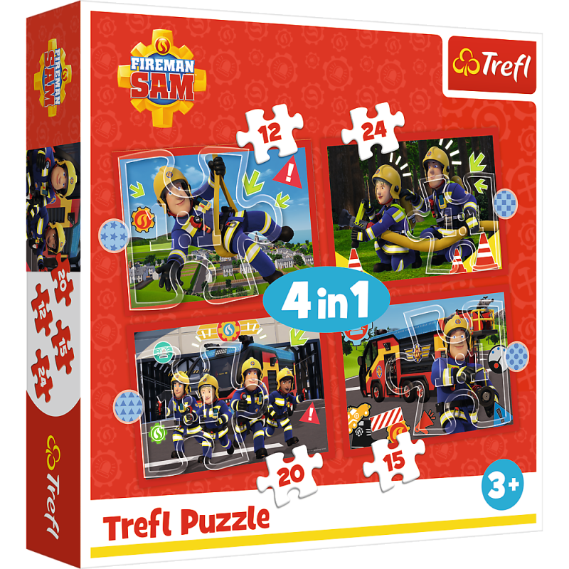 PUZZLE 4W1 TREFL PRZYGODY STRAŻAKA SAMA
