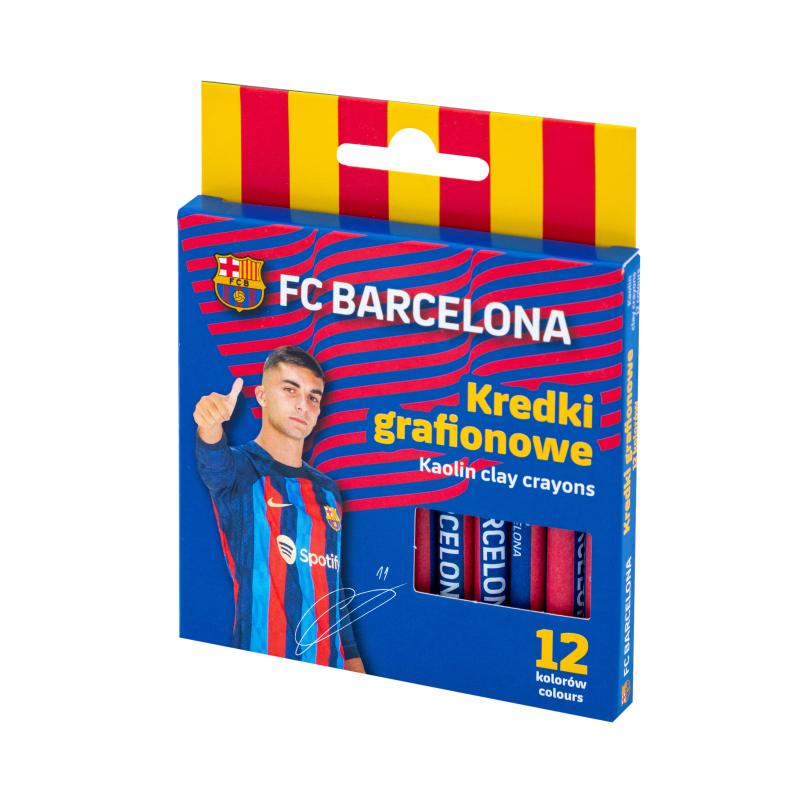 KREDKI 12 GRAFIONOWE OKRĄGŁE FC BARCELONA - 7/85 mm