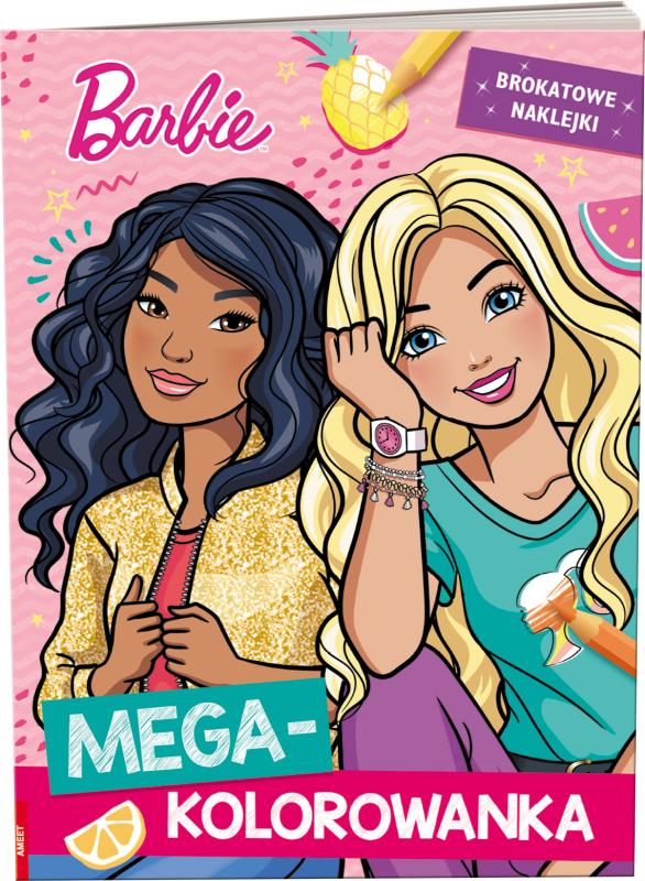 KSIĄŻECZKA BARBIE. MEGAKOLOROWANKA. BROKATOWE NAKLEJKI