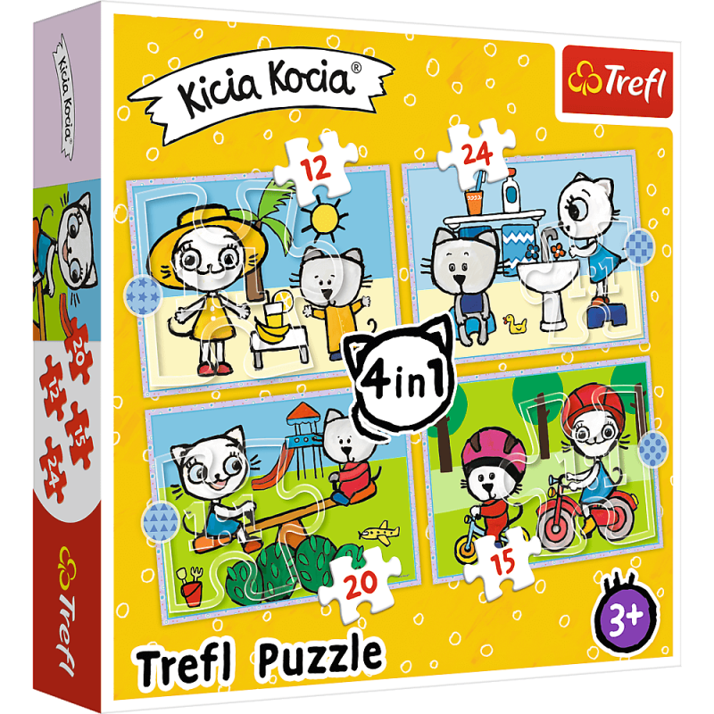 PUZZLE 4W1 TREFL DZIEŃ KICI KOCI