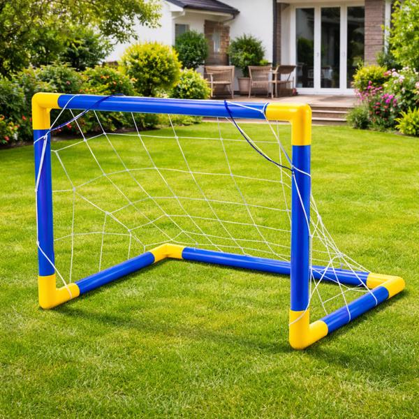ZESTAW SPORTOWY DO GRY W PIŁKĘ NOŻNĄ BRAMKA PIŁKARSKA PIŁKA POMPKA 62X40CM