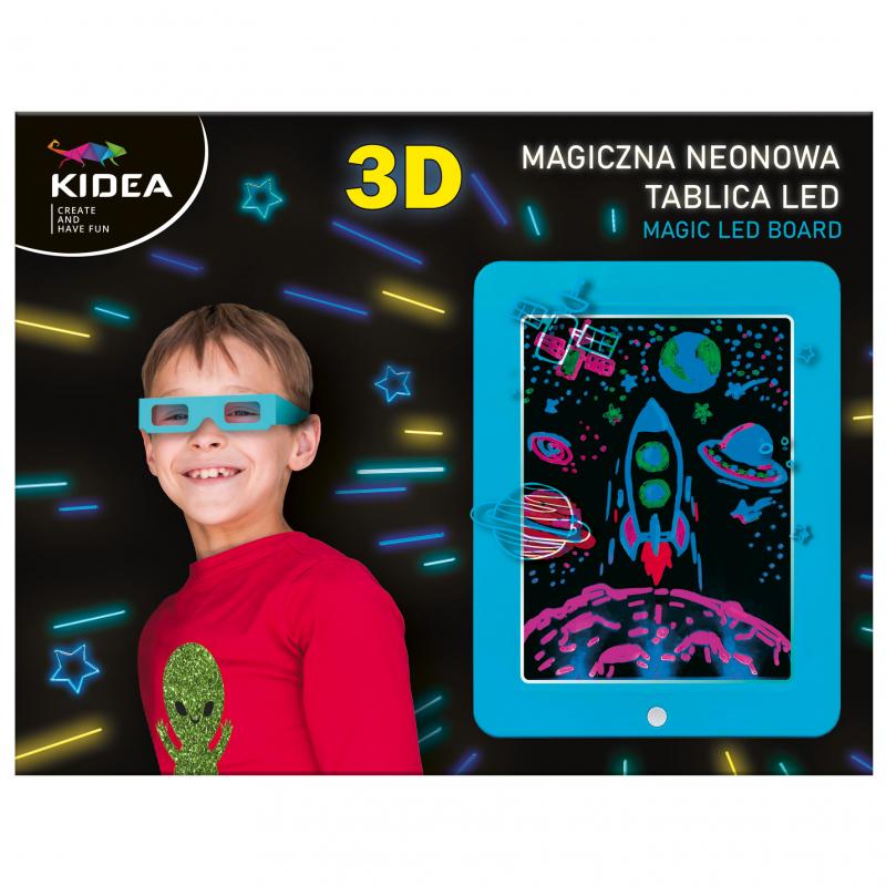TABLICA MAGICZNA NEONOWA 3D LED KIDEA (NIEBIESKA)