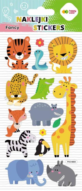 NAKLEJKI 3D FANCY - WILD ANIMALS, 90x210 mm, Happy Color