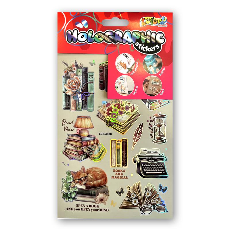 NAKLEJKI HOLOGRAPHIC LGS-4008 BOOKS PENMATE KOLORI