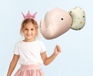 BALON FOLIOWY SŁOŃ 3D 63X50CM RÓŻOWY MAT