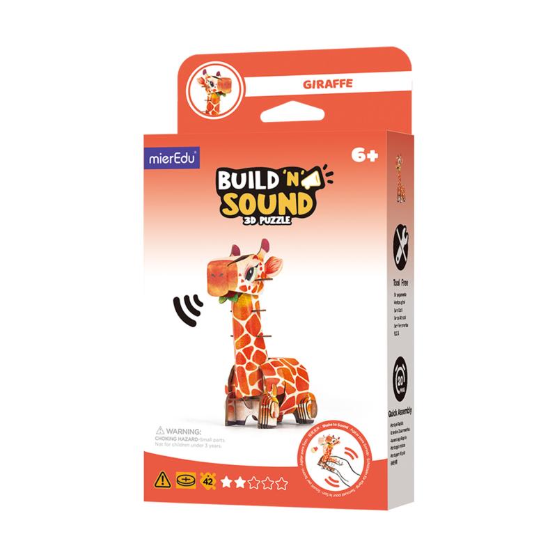 PUZZLE 3D. BUDUJ I SŁUCHAJ - ŻYRAFA