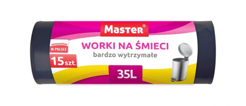 WORKI NA ŚMIECI 35L 15SZT. LDPE SUPER MOCNE! MASTER S020