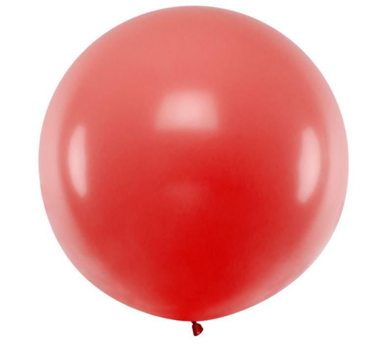 BALON OKRĄGŁY 1M PASTEL CZERWONY