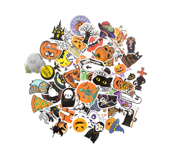 NAKLEJKI WINYLOWE HALLOWEEN 50SZT