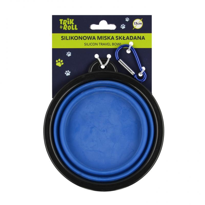 MISKA DLA ZWIERZĄT SKŁADANA SILIKON NIEBIESKA 13CM TRIK BC48