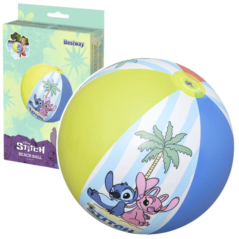 PIŁKA PLAŻOWA DMUCHANA DLA DZIECI STITCH BEACH BALL BESTWAY 51CM 9104T