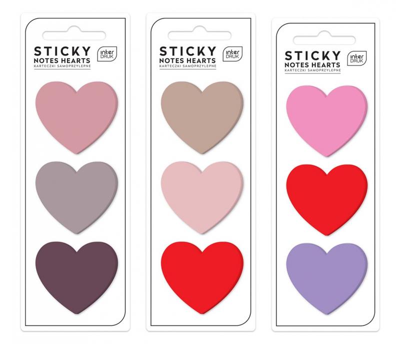 NOTES SAMOPRZYLEPNY KSZTAŁTY HEARTS WALENTYNKI