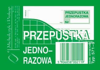 DRUK M PRZEPUSTKA JEDNORAZOWA A7 /60/