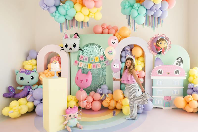 BANER HAPPY BIRTHDAY KOCI DOMEK GABI 180X15CM MIX