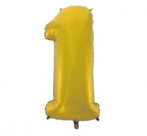 BALON FOLIOWY 85 CYFRA 1ZŁOTA MAT