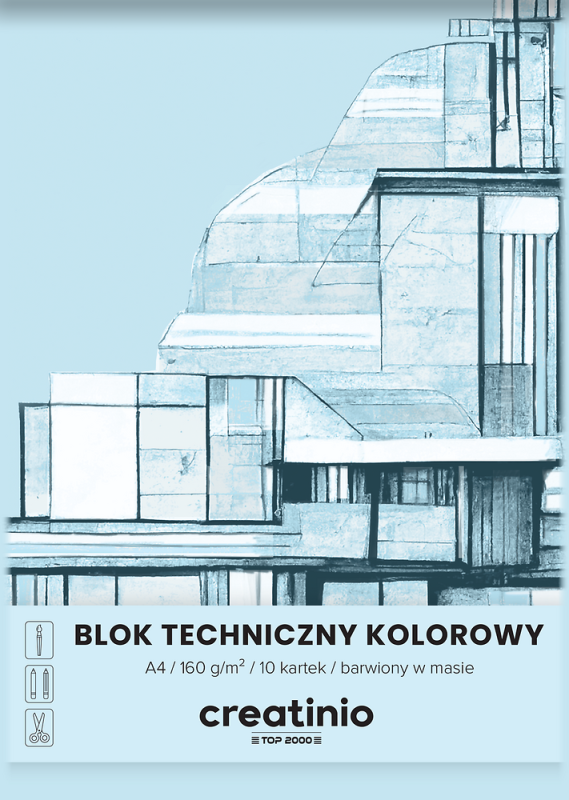 BLOK TECHNICZNY A4/10 KOLOR 160G TOP CREATINO